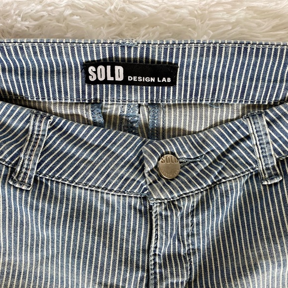 Design Lab company vintage blue and white cotton striped pants, women’s size 26 - Picture 3 of 16